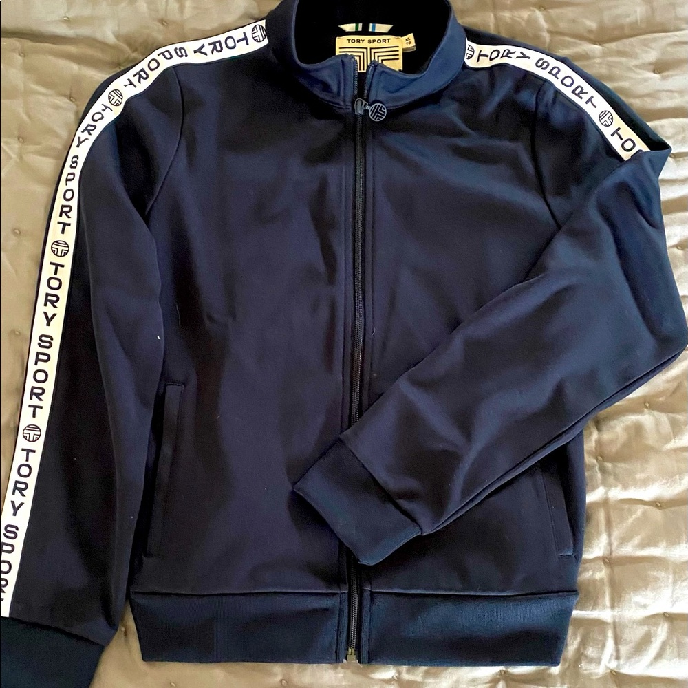 Tory Burch Tory Sport blue zip up jacket. Size XL
